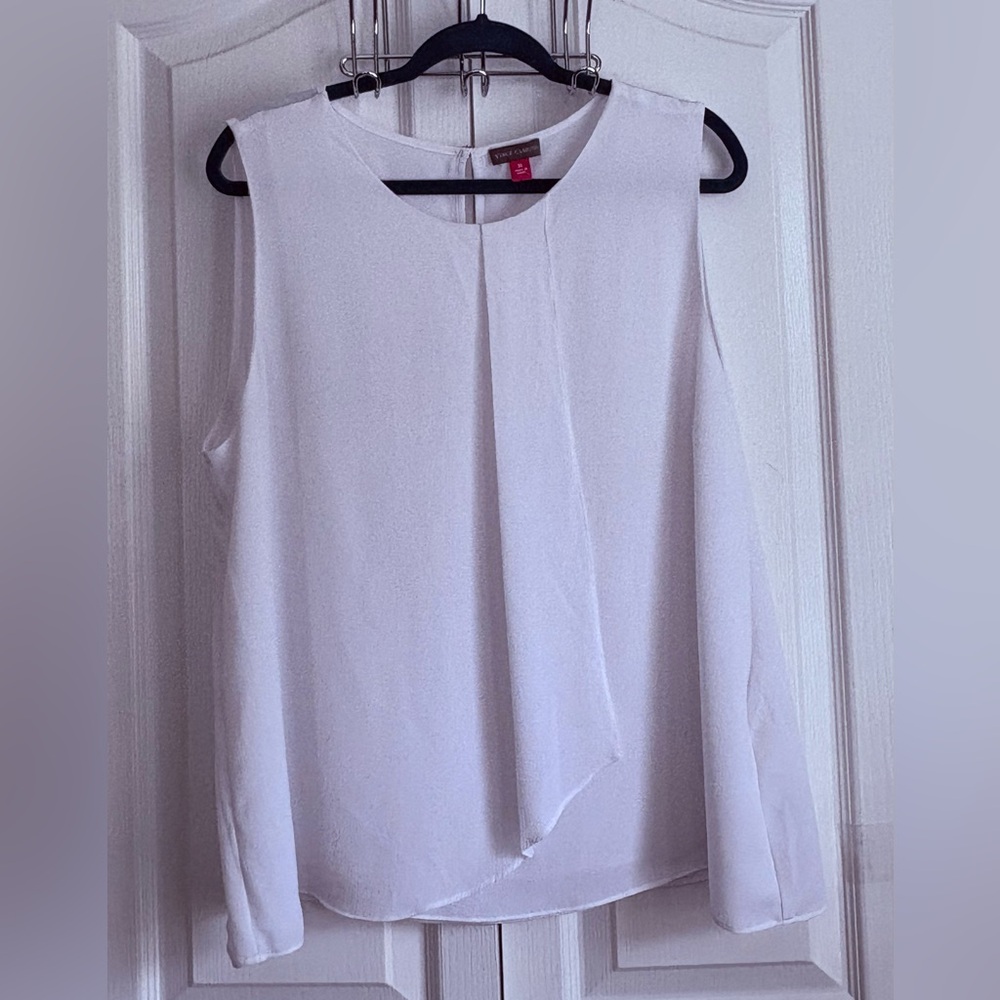 VINCE CAMUTO WOMENS BLOUSE, WHITE, SLEEVELESS, size xl